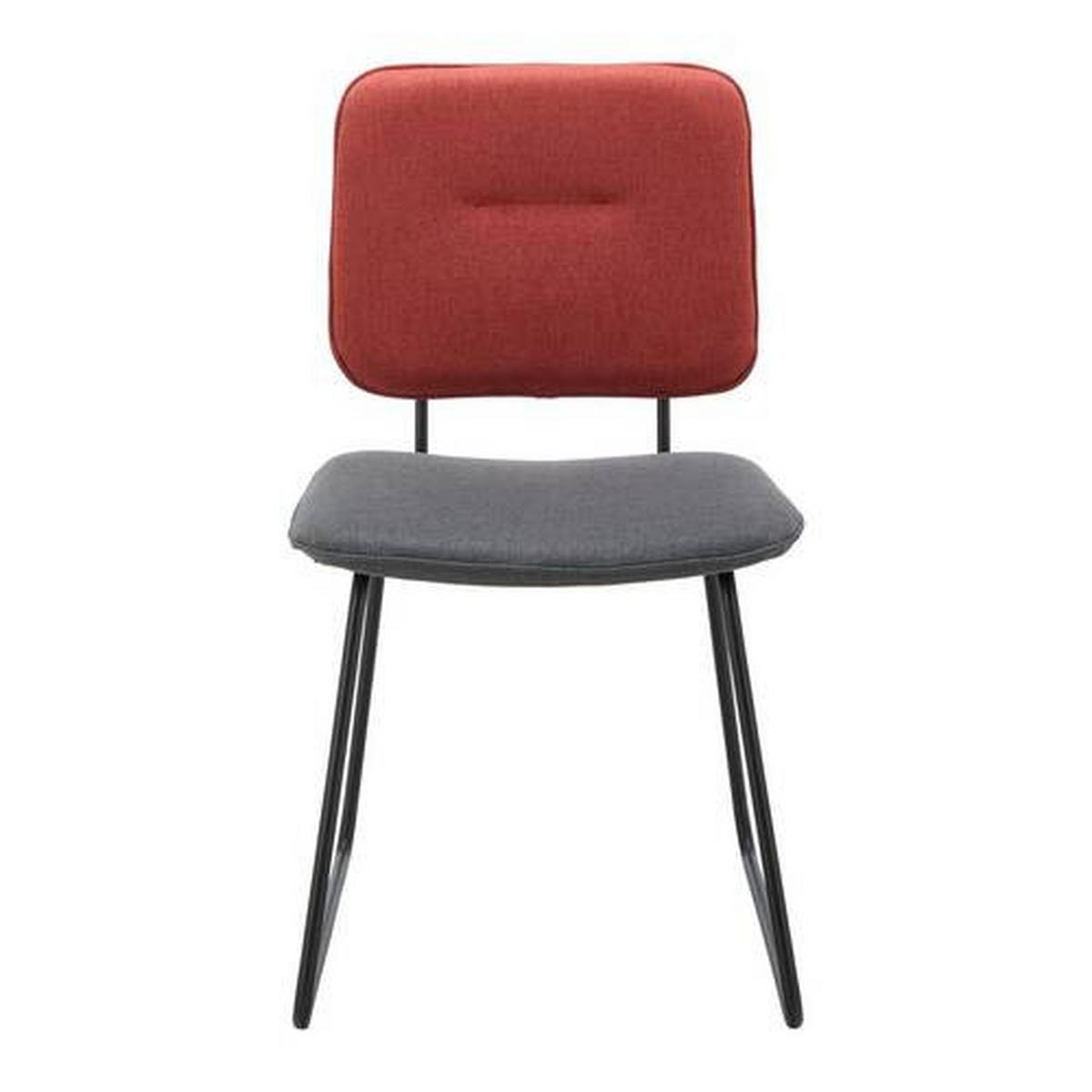Židle AVA světle šedá, červená - šedá/černá, Moderní, kov/dřevo (49/85/62cm) - Bessagi Home