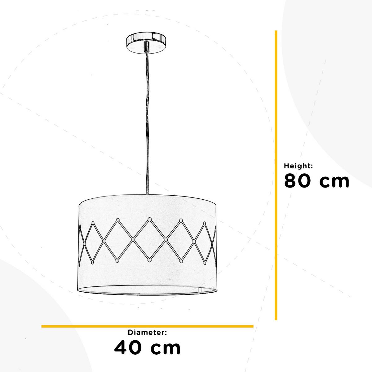 Hängeleuchte 5005/S - Pink/Goldfarben, KONVENTIONELL, Textil/Metall (40/80cm)