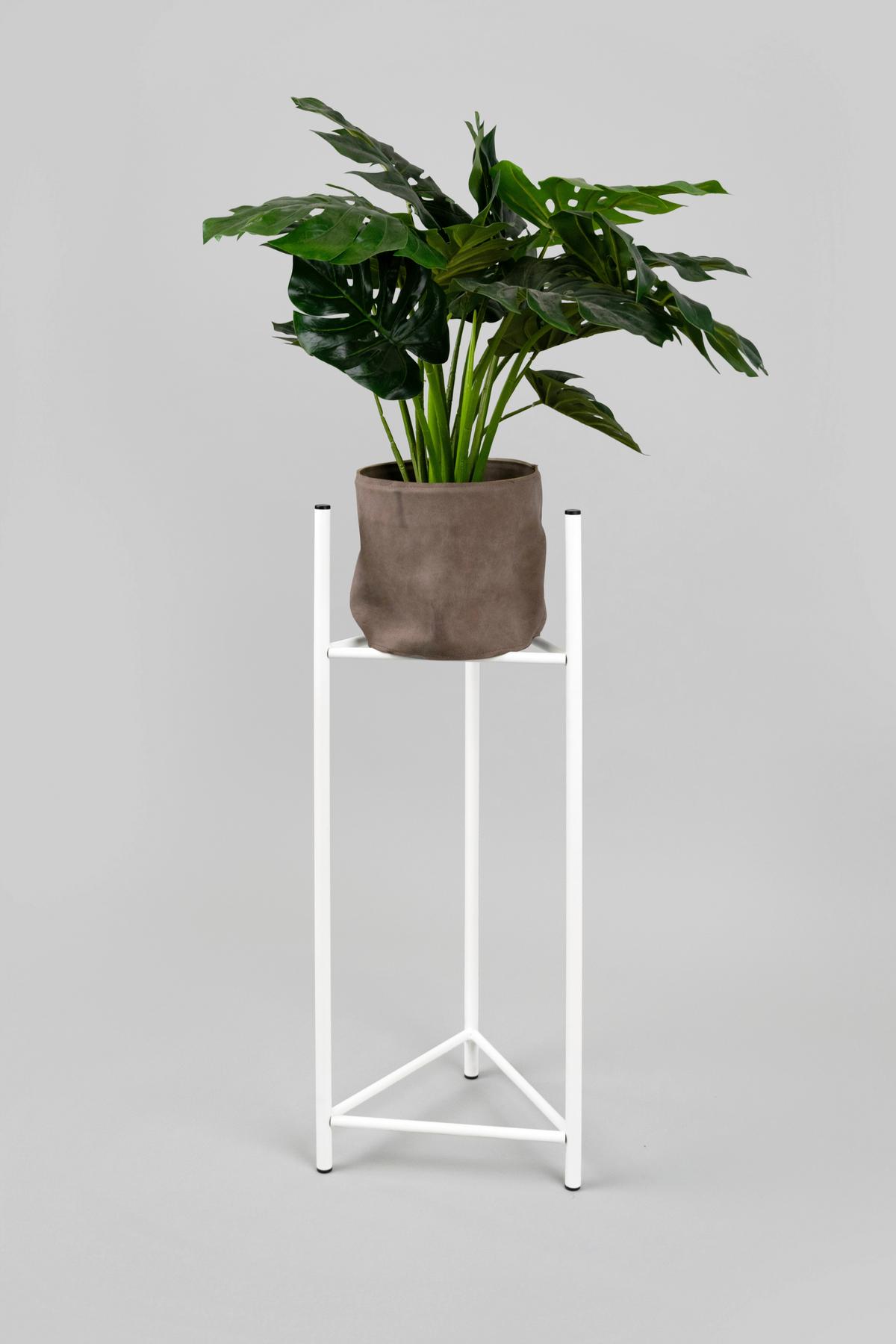 Blumenständer Aluminium Weiß BxHxT: 27x90x27 cm - Weiß, Basics, Metall (27/90/27cm)