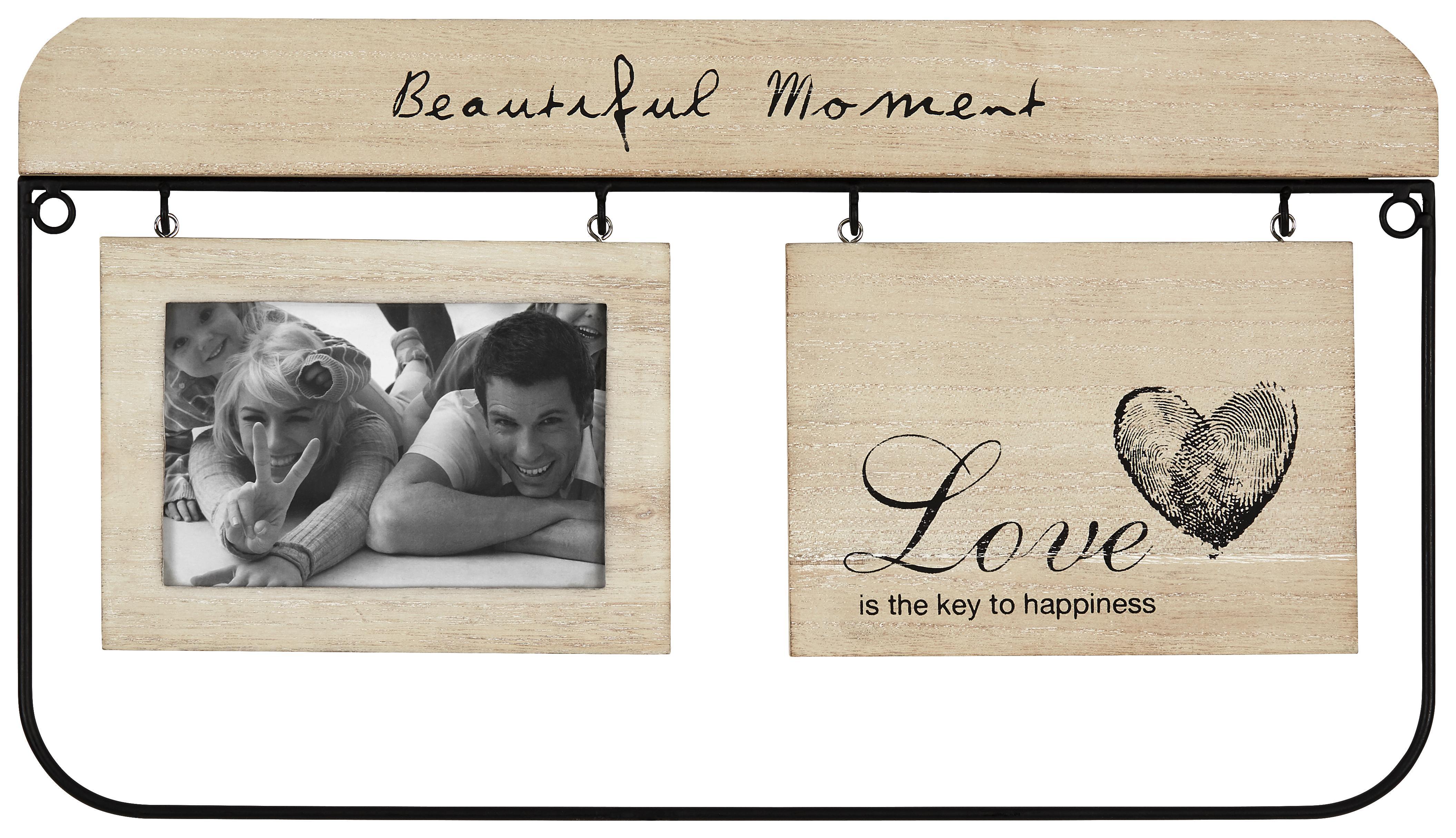 FÉNYKÉPKERET INDUSTRIAL LIVING - Juharfa/Fekete, Design, Faalapú anyag/Fém (46,5/26,5/25cm)