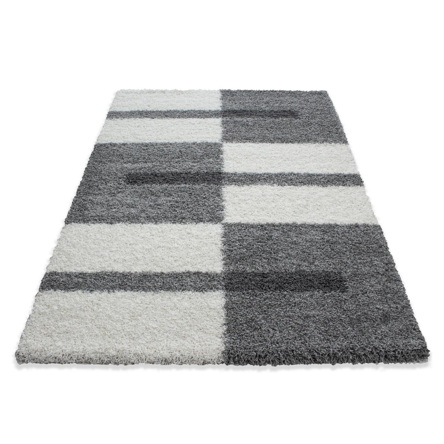 Hochflor Teppich Hellgrau Gala 80x150 cm - Hellgrau, Design, Textil (80/150cm)