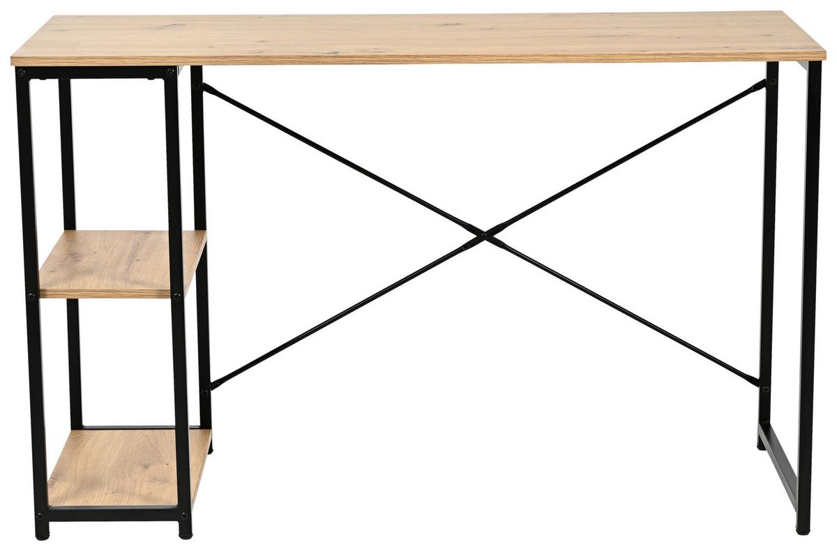 Schreibtisch Robert Schwarz/Eiche Artisan B: 120cm - Schwarz/Eiche Artisan, MODERN, Holzwerkstoff/Metall (120/75/46cm)