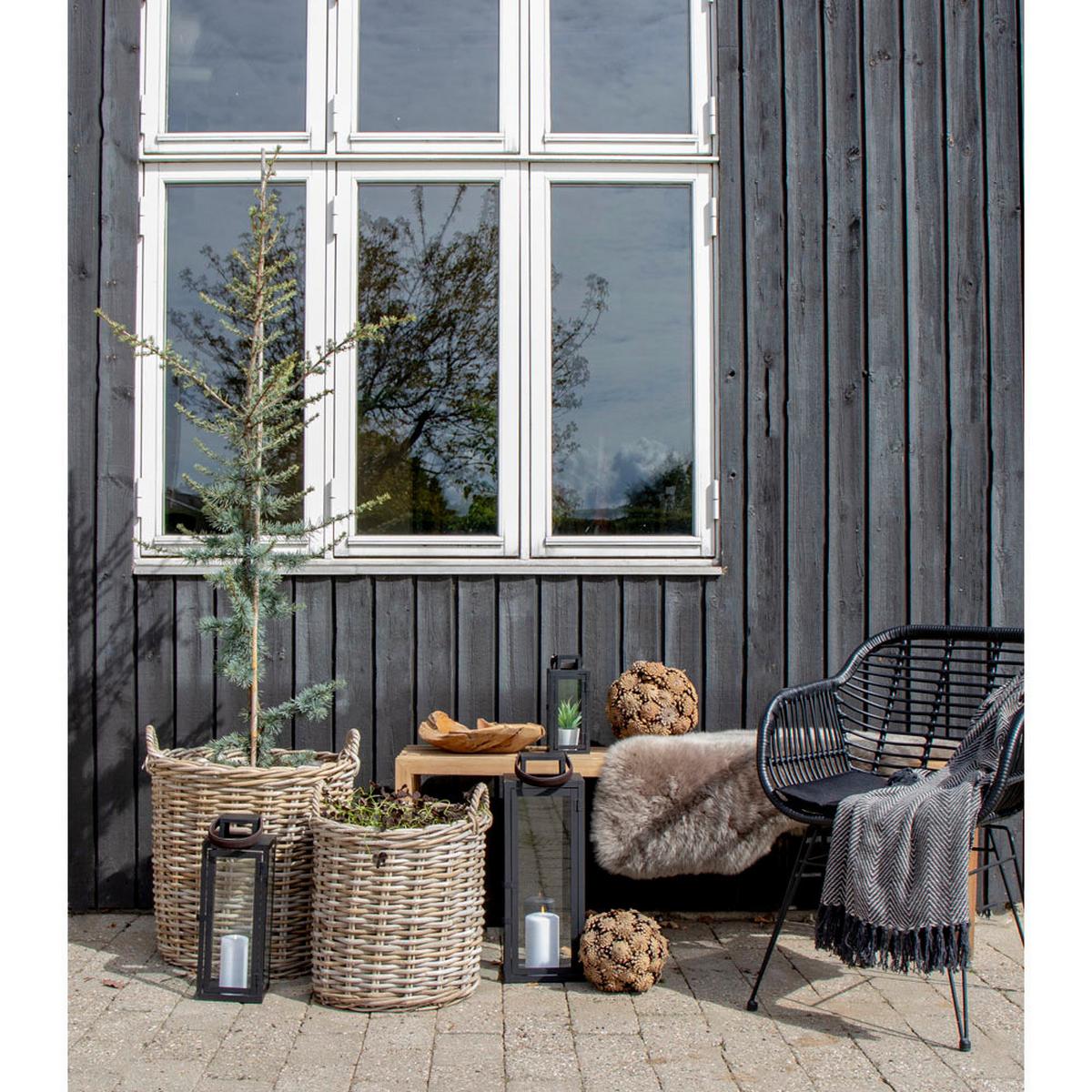 Korbset Rattan Braun 2-Teilig - Braun, Basics, Holz/Kunststoff