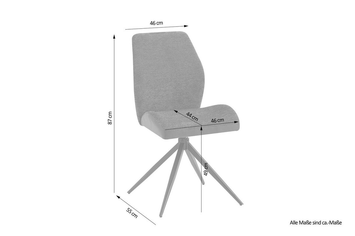 Stuhl-set Snap - Anthrazit/Schwarz, MODERN, Textil/Metall (46/87/55cm) - MID.YOU