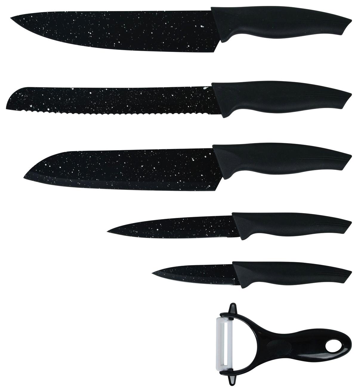 Messerset Silvio - Schwarz, KONVENTIONELL, Metall - Luca Bessoni