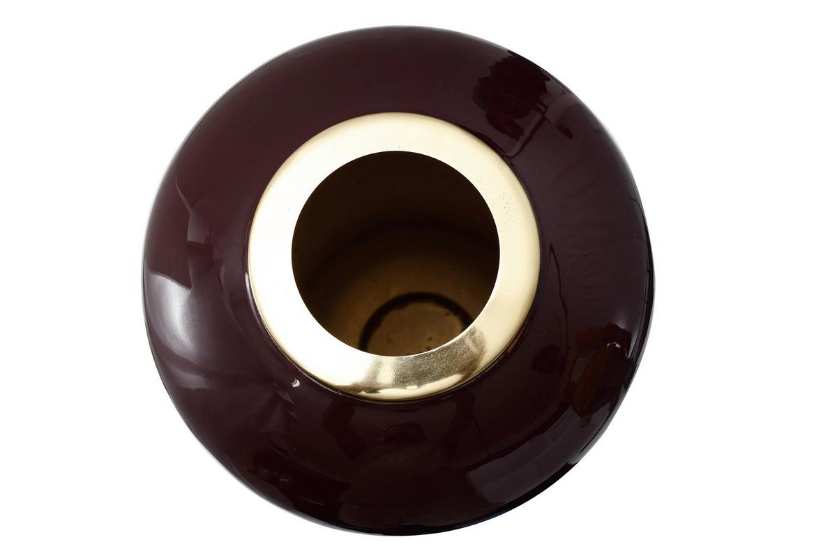 Bodenvase Art Deco Beere, D: 30 cm - Beere/Goldfarben, Trend, Metall (30/81cm) - Kayoom