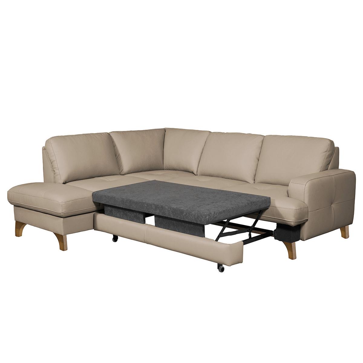 Ecksofa Fargo Hellgrau B: 190x234 Cm - Buchefarben/Hellgrau, Design, Leder/Textil (190/234cm) - Livetastic