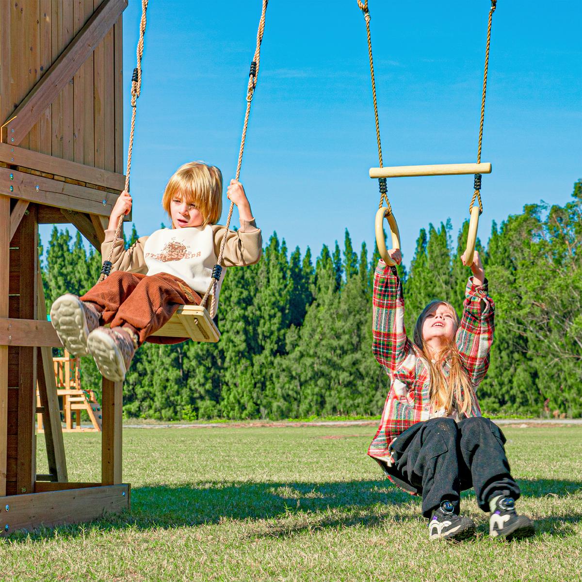 Spielturm mit Rutsche Lila - Anthrazit/Lila, Basics, Holz/Kunststoff (435/410/305cm) - Ambia Garden