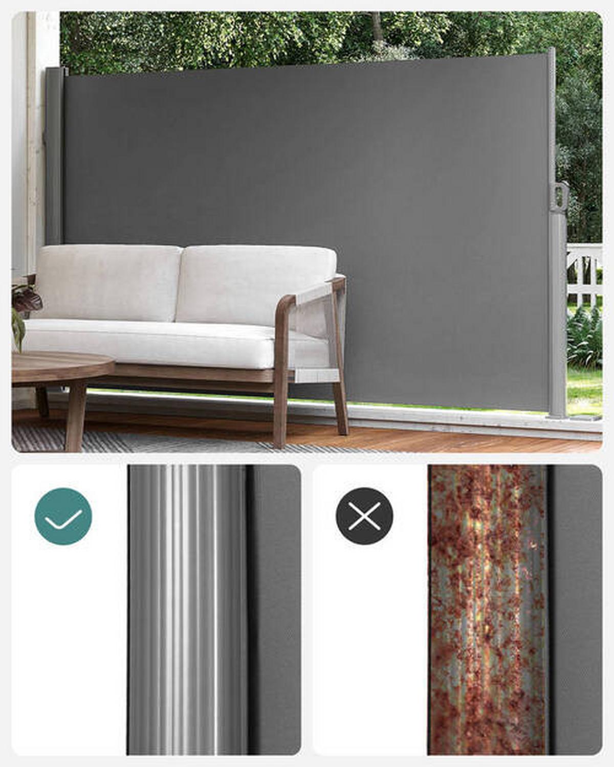 Seitenmarkise Grau Bxh: 350x180 Cm - Grau, Basics, Textil/Metall (350/180cm) - Modante