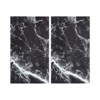 Krycí deska na sporák MARBLE - 2PCS - černá, Konvenční, sklo (30/52cm) - Mömax
