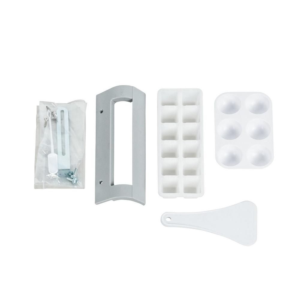 Miniküche mit Kühlschrank + Kochfeld 130 cm Weiß Dekor