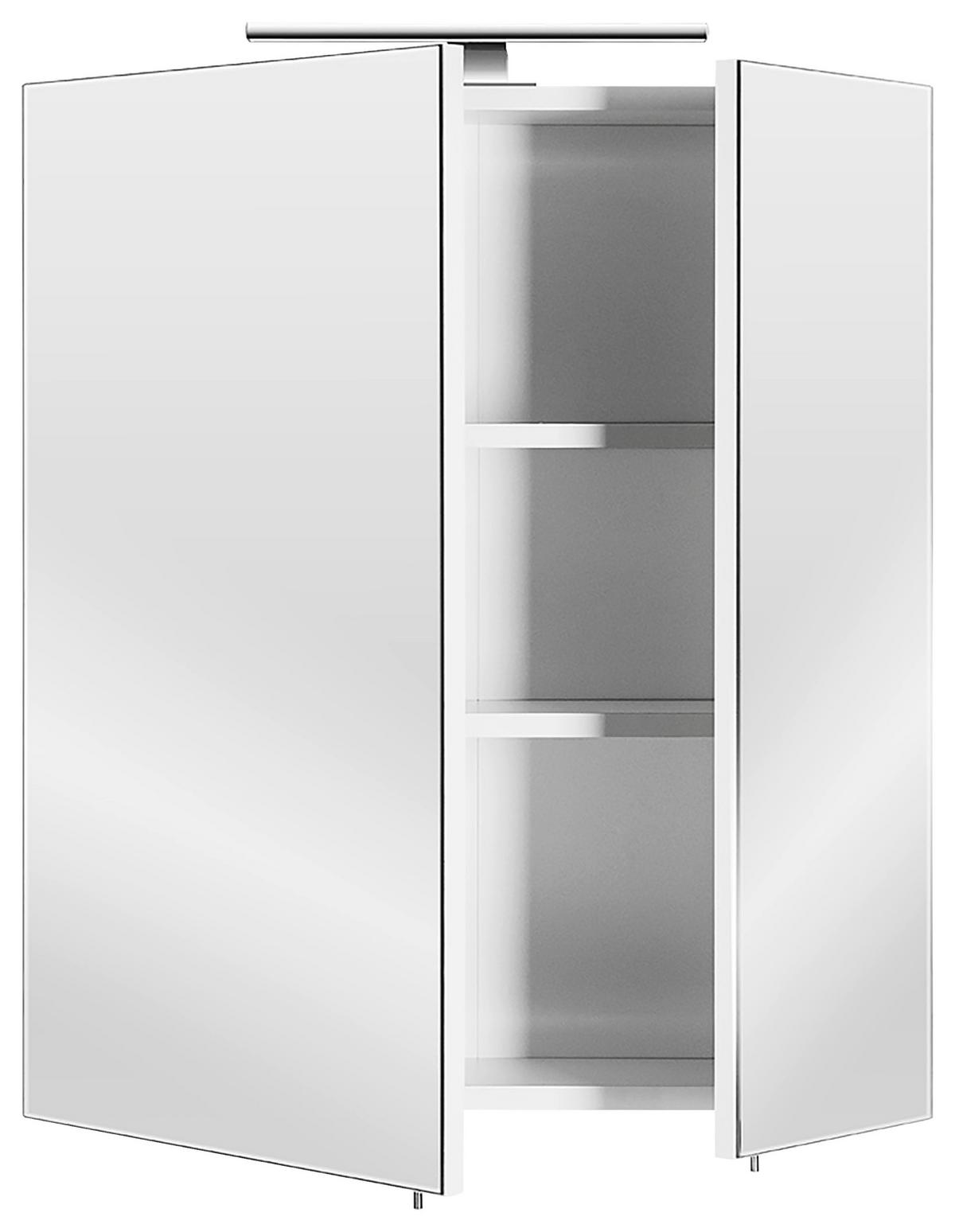 SPIEGELSCHRANK Weiß B: 60cm - Weiß, Basics, Glas/Holzwerkstoff (60/68/16cm) - MID.YOU