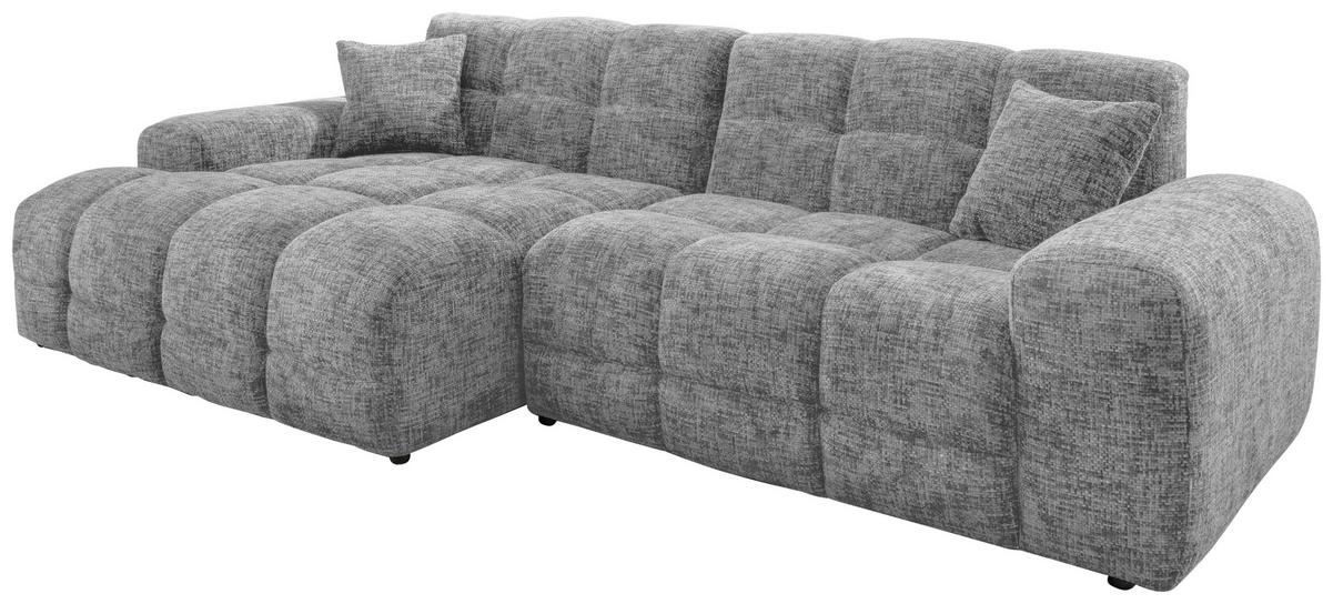 Ecksofa Bosco Silberfarben S: 152x301 cm - Silberfarben/Schwarz, MODERN, Textil (152/301cm) - Livetastic