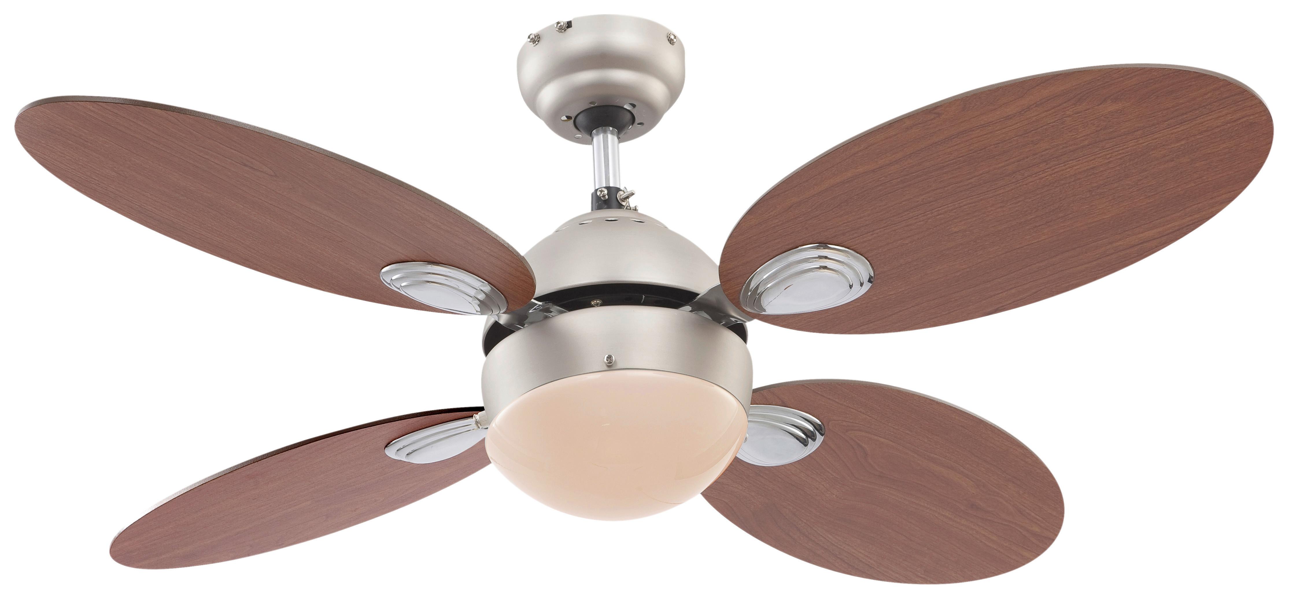 Stropní Ventilátor Wade - barvy třešně/barvy vlašských ořechů, Basics, kov/dřevo (106,6/37cm) - Globo