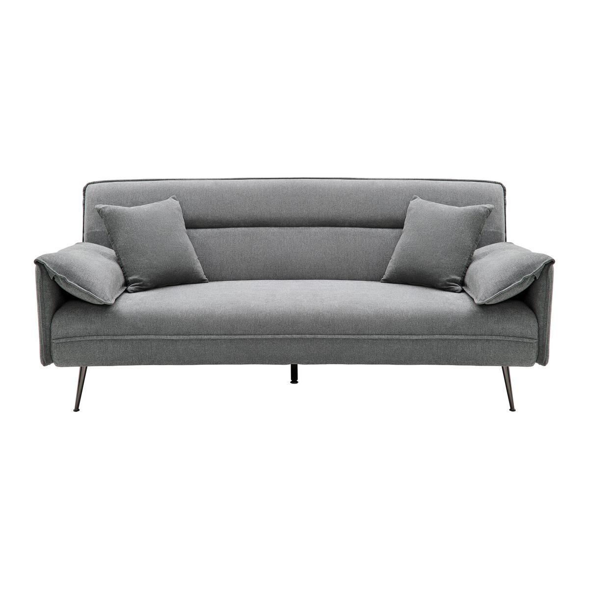 Rozkládací pohovka LANA tm. šědá - šedá/tmavě šedá, Moderní, kov/dřevo (199/89/95cm) - P & B