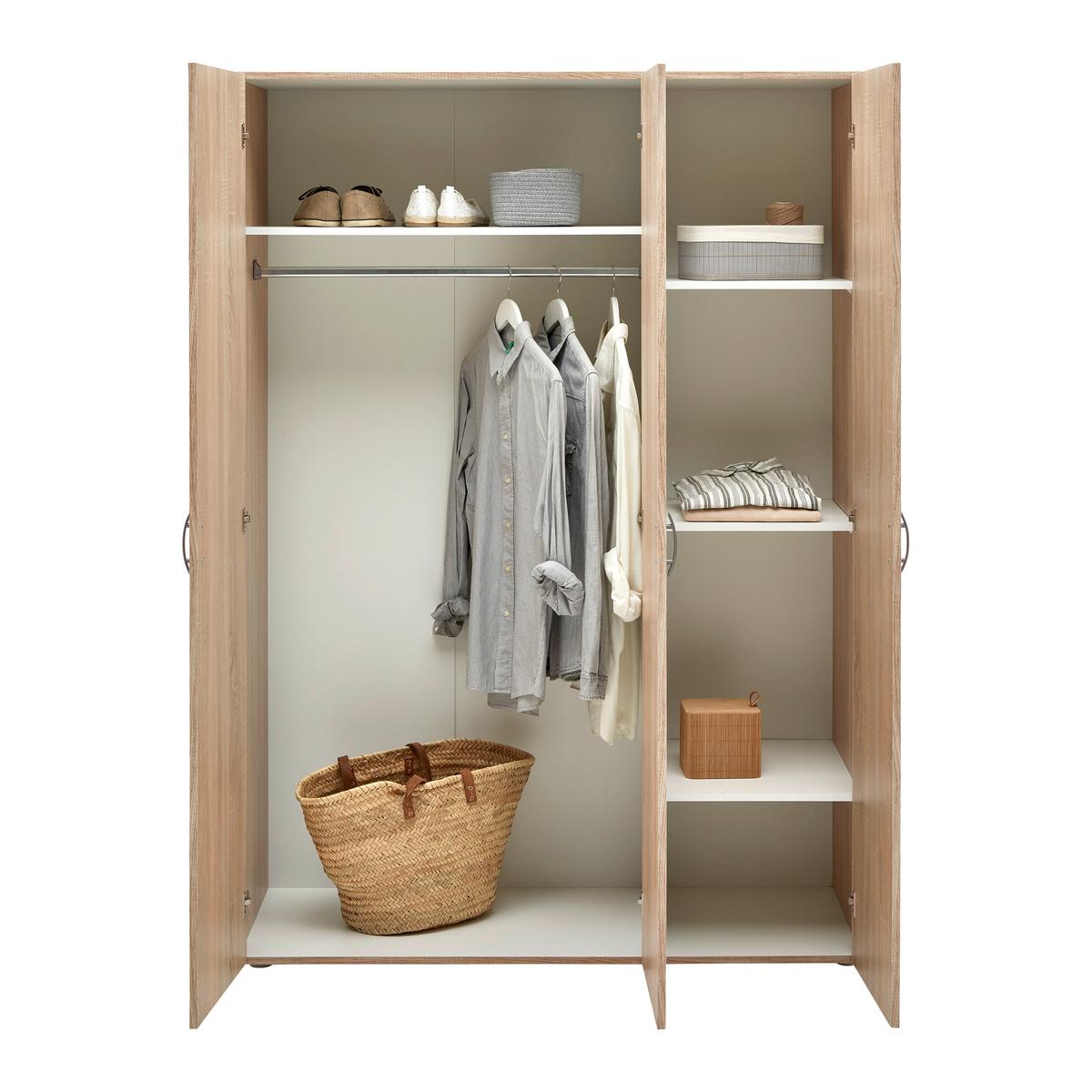 Šatníková skriňa JOE - dub sonoma/hliníková, Konventionell, kompozitné drevo/plast (121/177/51cm) - Based