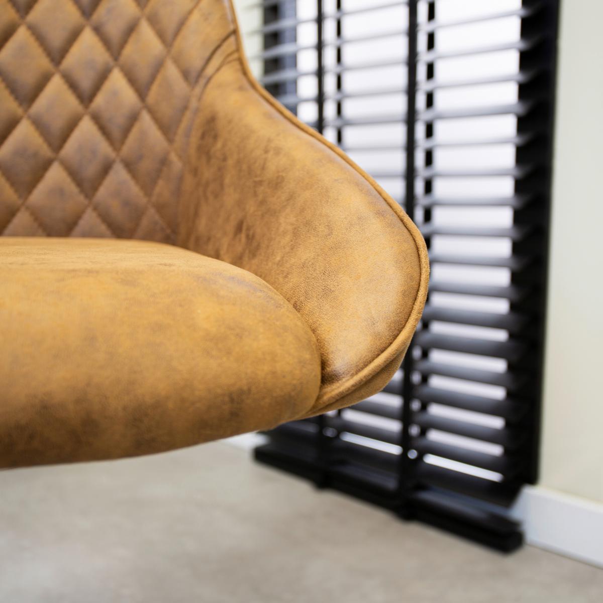 Drehstuhl Kayne - Cognac/Schwarz, KONVENTIONELL, Textil/Metall (60/84/64,5cm) - MID.YOU