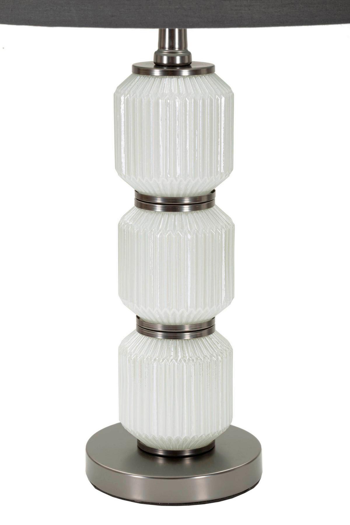 Tischleuchte Bright Three Weiß, Grau B: 32,5 cm - Weiß/Grau, Basics, Glas/Textil (32.5/32.5/57cm)