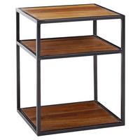 Noční stolek z masivního dřeva š: 40cm - černá/barvy sheesham, Moderní, kov/dřevo (40/50/35cm) - MID.YOU