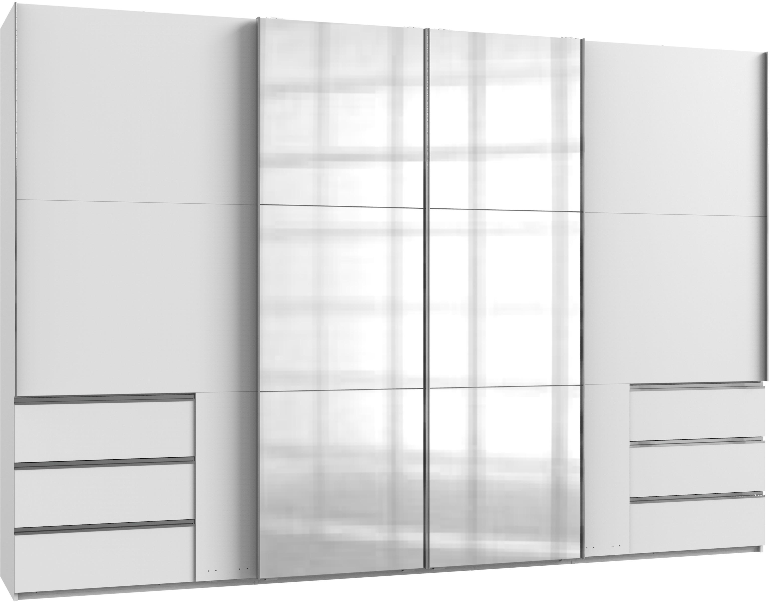 Schwebetürenschrank B: 350 Cm Level 36a Weiß - Weiß, MODERN, Holzwerkstoff (350/236/65cm) - MID.YOU