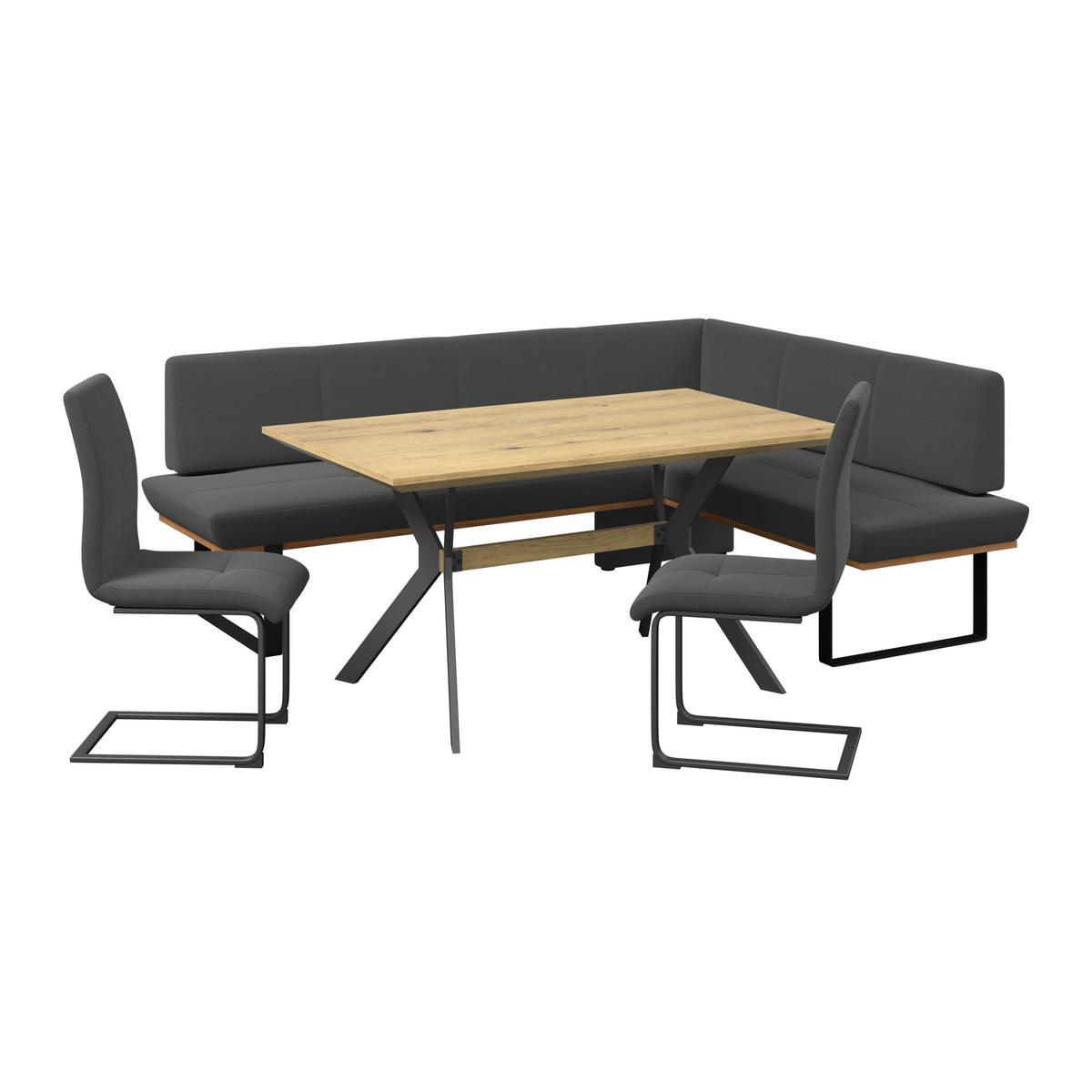 Eckbank Tristan Webstoff anthrazit,S:245x175cm - Anthrazit/Schwarz, MODERN, Holz/Textil (245/175cm) - James Wood