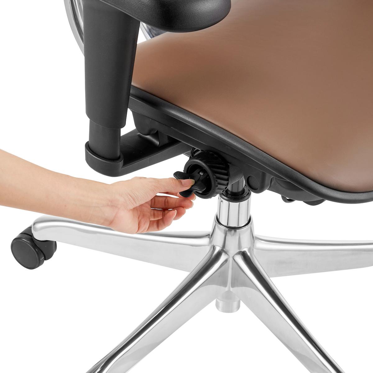 Drehstuhl Ergohuman Ultra Gen Braun/Schwarz B: 65cm - Silberfarben/Schwarz, MODERN, Leder/Kunststoff (65/132/60cm) - MID.YOU