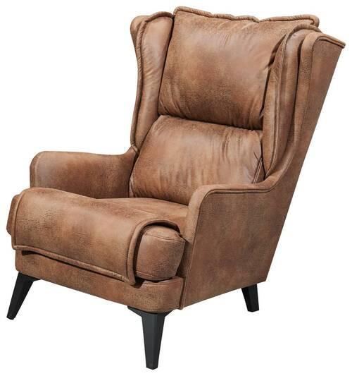 Ohrensessel Edward Hellbraun B: 86 Cm - Hellbraun/Schwarz, MODERN, Holzwerkstoff/Textil (86/104/109cm) - MID.YOU