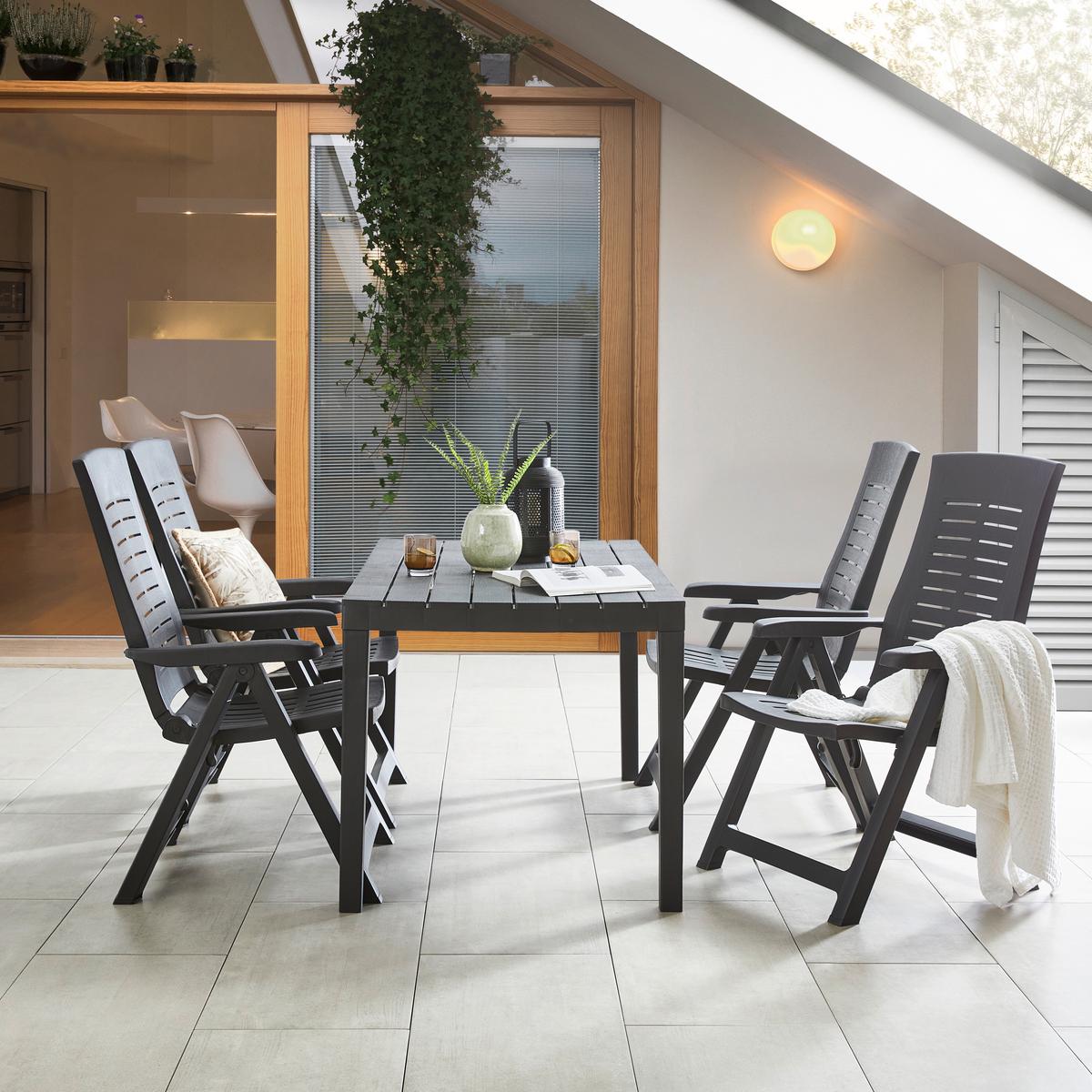 Gartentisch Kunststoff L 138 cm - Anthrazit, MODERN, Kunststoff (138/72/78cm) - Ambia Garden