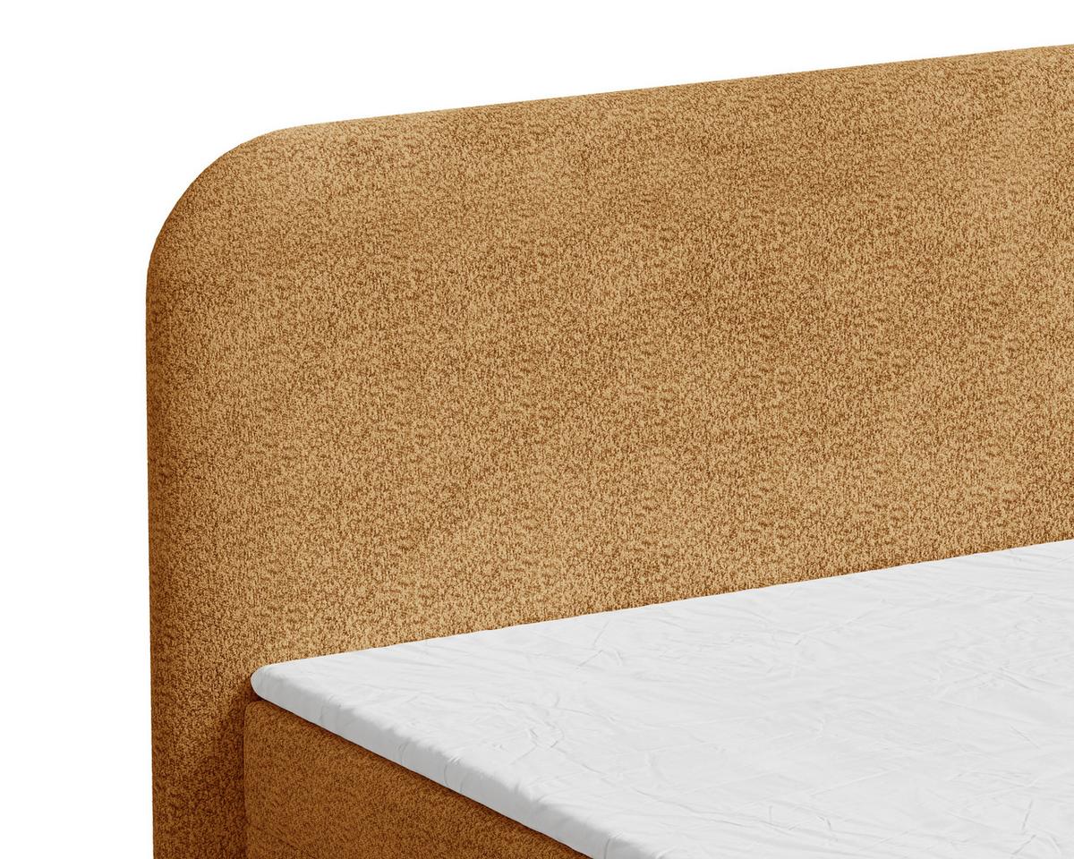 Boxbett London mit Topper 160x200 - Rostfarben/Schwarz, MODERN, Holz/Kunststoff (160/200cm) - Livetastic