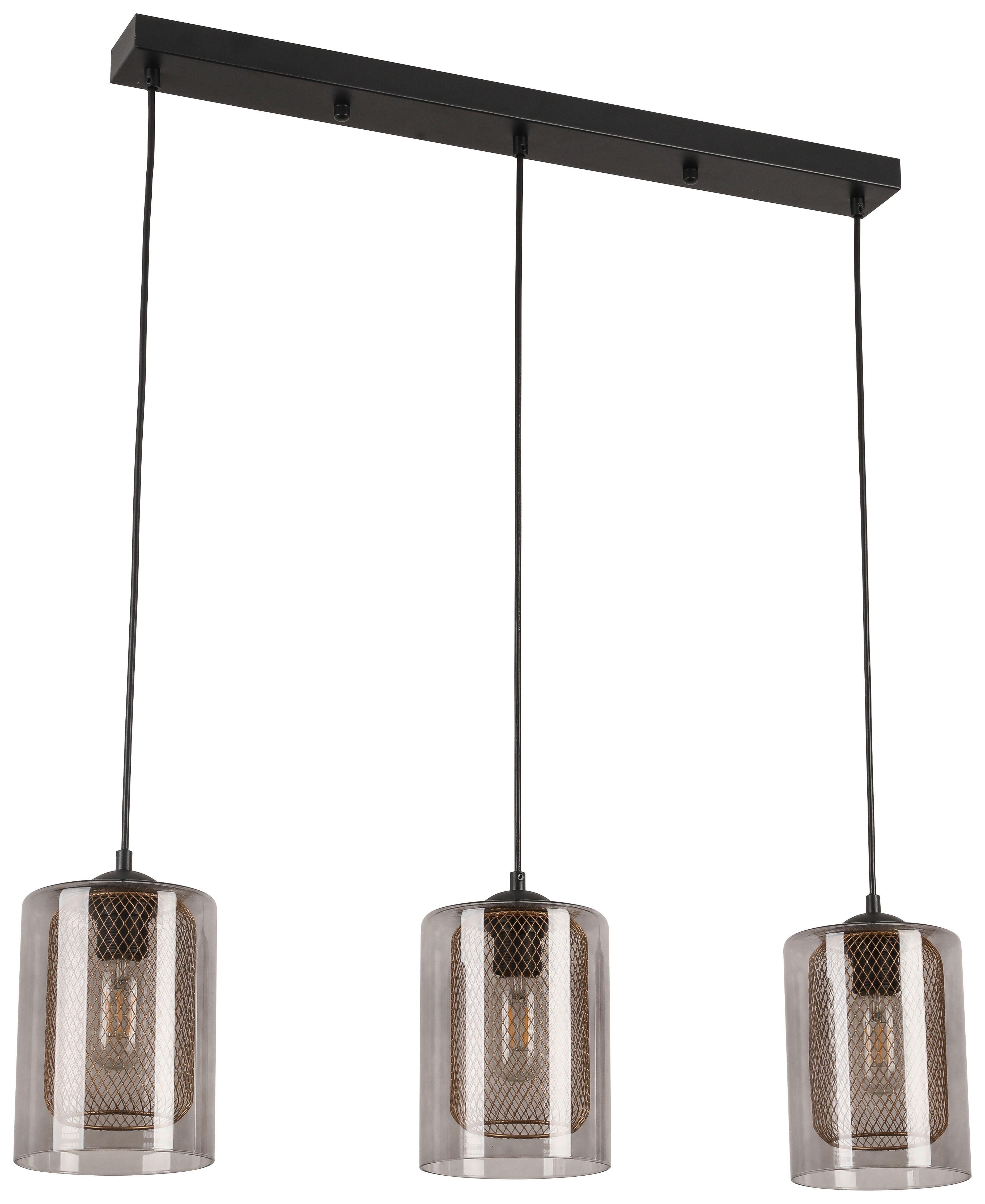 Závesné svietidlo JIRMI - čierna/zlatá, Modern, kov/sklo (81/15,5/120cm) - Premium Living