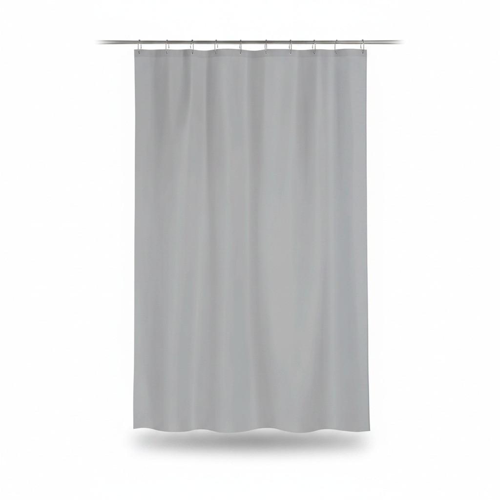 Duschvorhang in Grau Textil/Mischgewebe