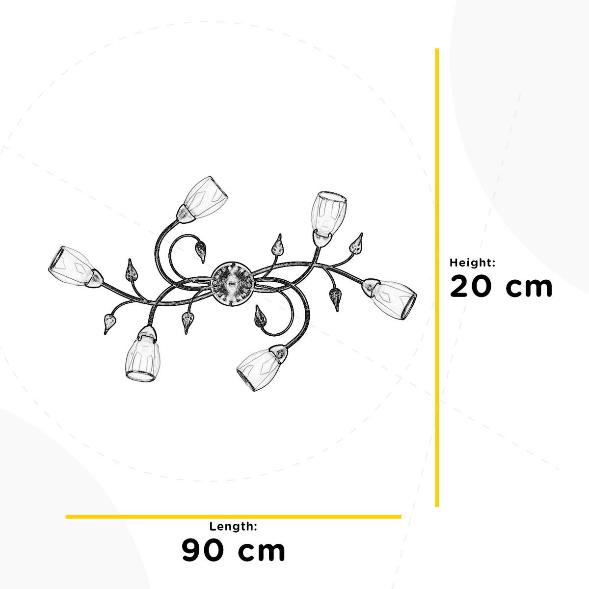 Mennyezeti Lámpa 4716/ov6c Liliana - konyak, Basics, üveg/fém (90/50/20cm)