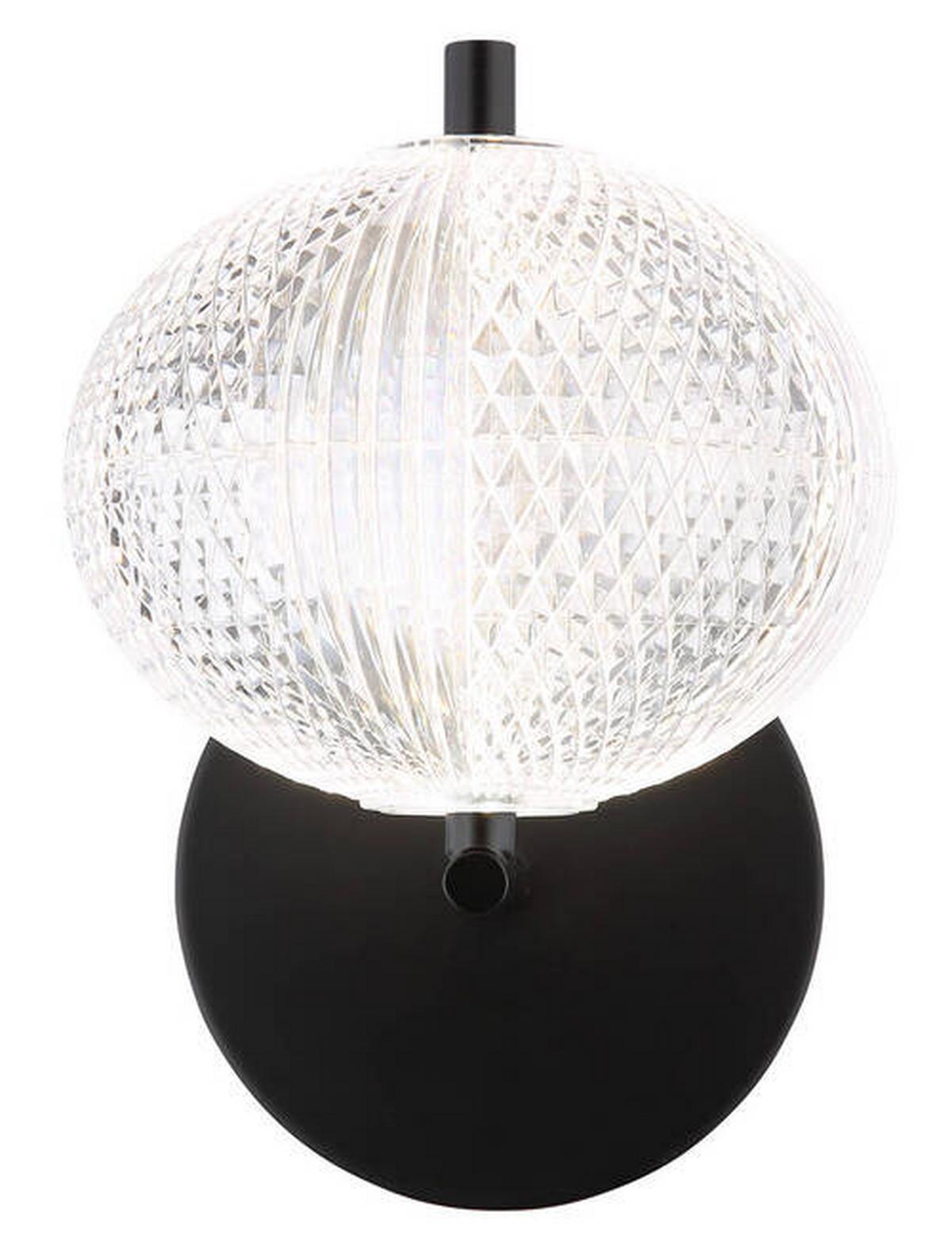 LED-Wandleuchte 16042w - Klar/Schwarz, KONVENTIONELL, Kunststoff/Metall (15/20,5/21,5cm) - Globo
