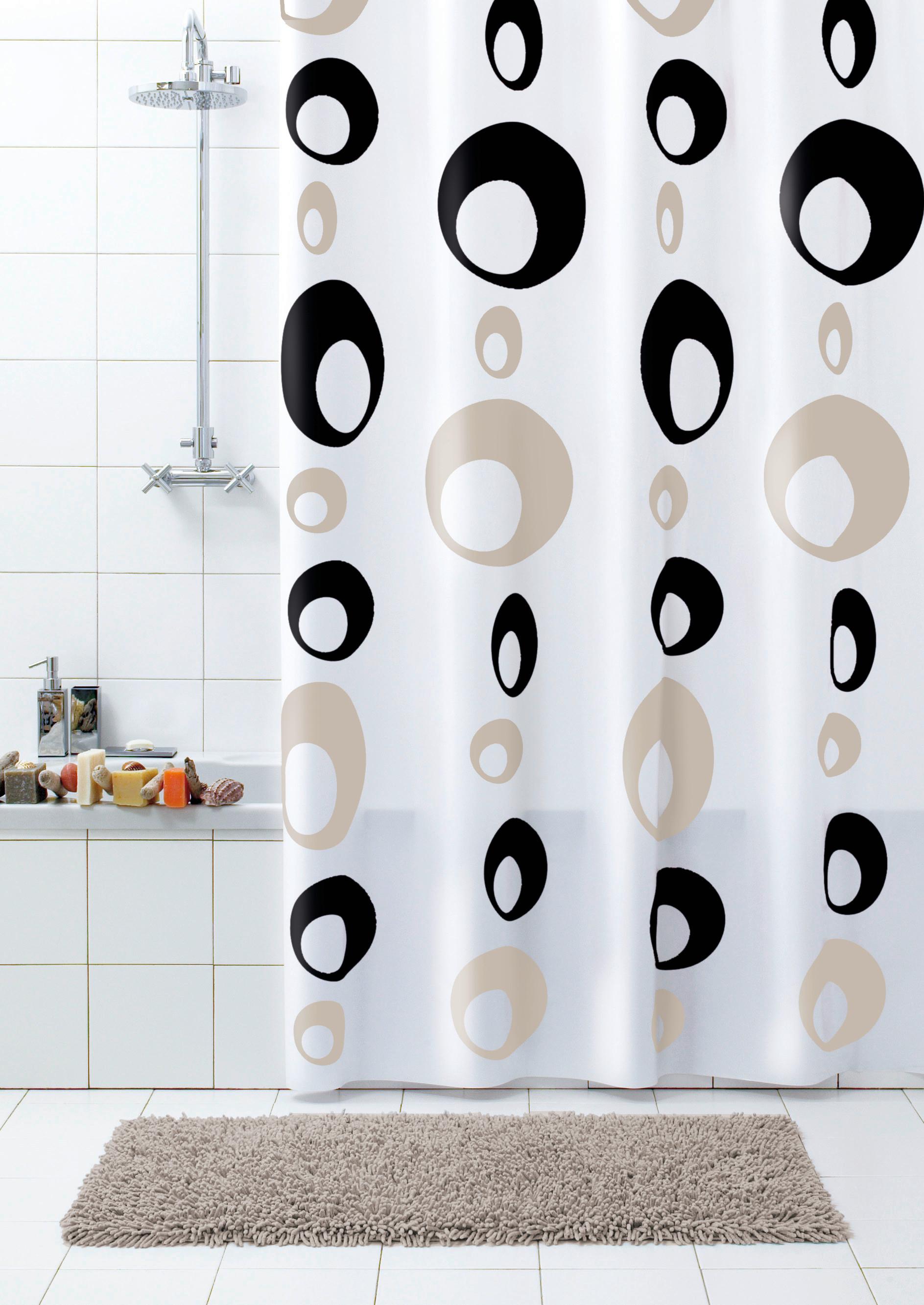 SPRCHOVÝ ZÁVĚS D1027-098509000 - bílá/černá, Basics, plast (180/200cm) - Grund