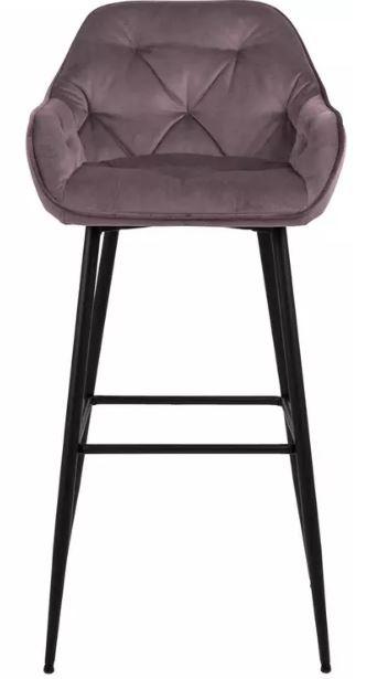 Barová židle Brooke růžová - růžová/černá, Konvenční, kov/textil (55/103,5/52cm) - Livetastic