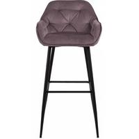 Barová židle Brooke růžová - růžová/černá, Konvenční, kov/textil (55/103,5/52cm) - Livetastic