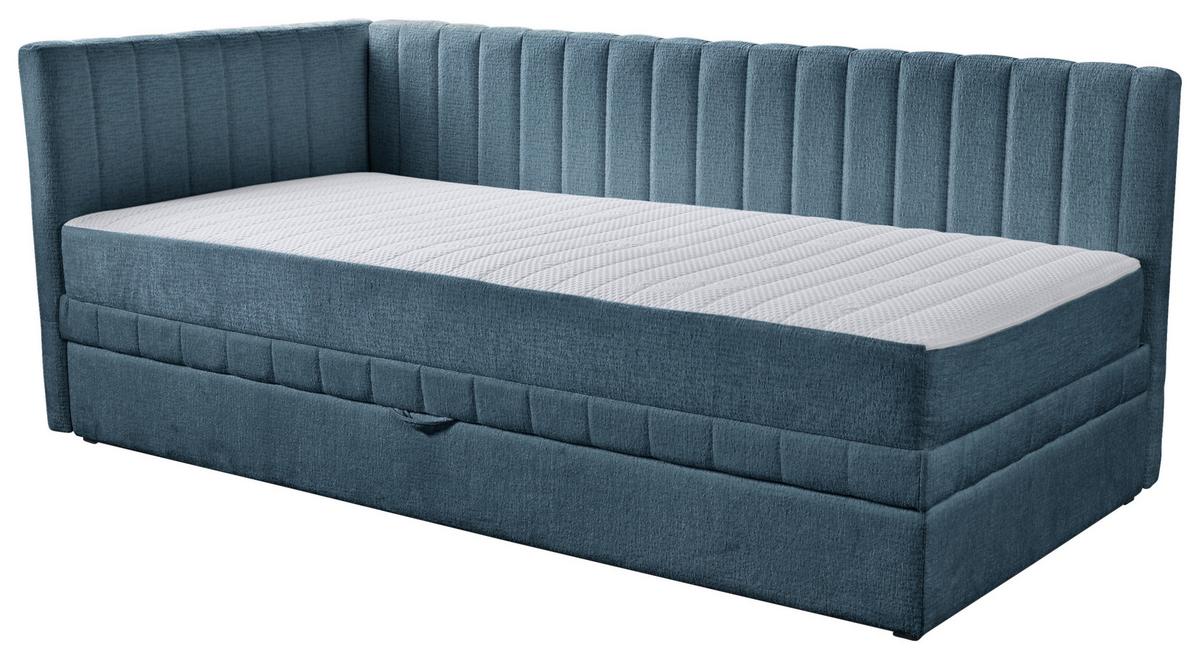 Schlafsofa Roma, Blau B: 212 Cm - Blau/Schwarz, Design, Holz/Holzwerkstoff (212/83/99cm) - MID.YOU