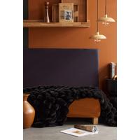 KOŽEŠINOVÁ DEKA BLANKET MOKA REGLISSE - černá, textil (130/180cm)