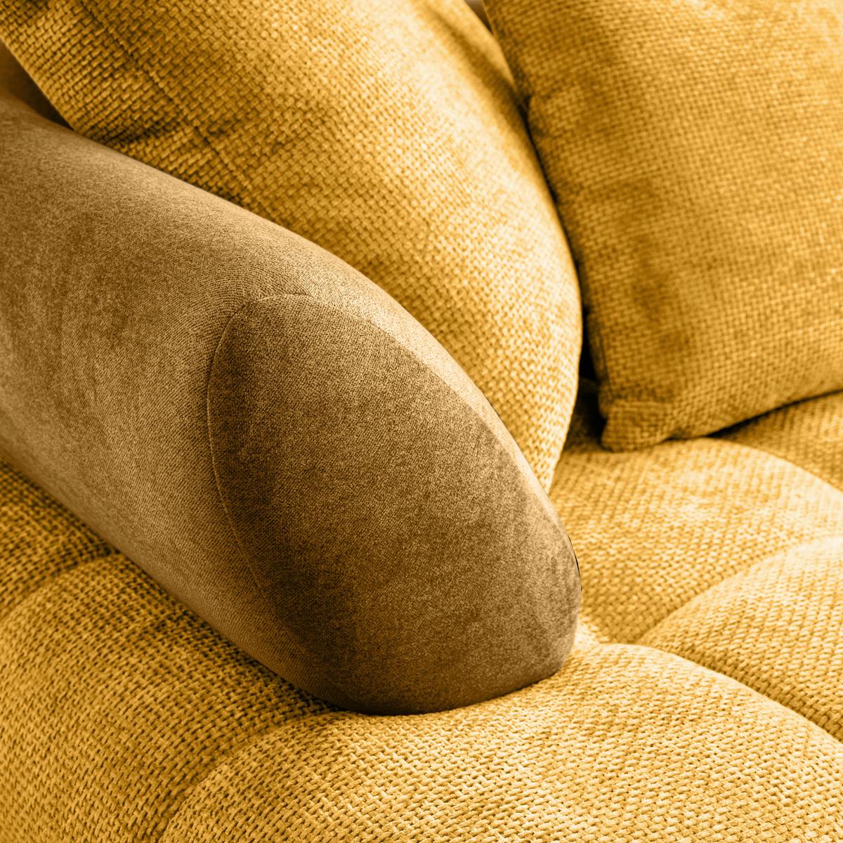 ECKSOFA LARGO N Currygelb S: 262x184cm - Currygelb/Schwarz, MODERN, Textil (262/184cm) - MID.YOU