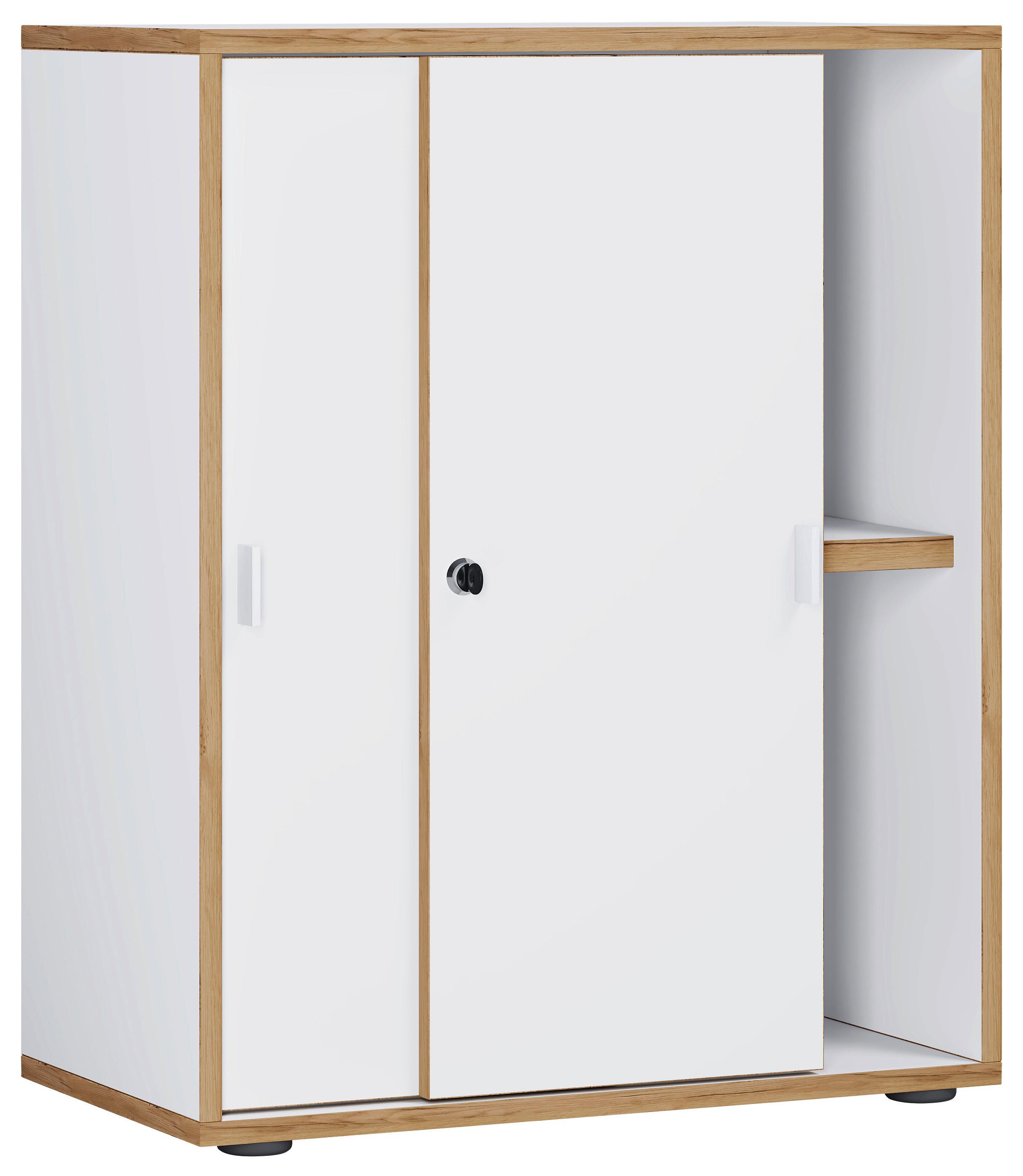 Aktenschrank Salia Weiß, Honigeiche B: 60 cm