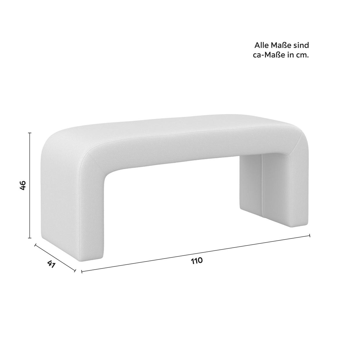 Dlhá taburetka JANINA polstrovaná, sivá - sivá, Modern, drevo/textil (110/46/41cm) - Bessagi Home