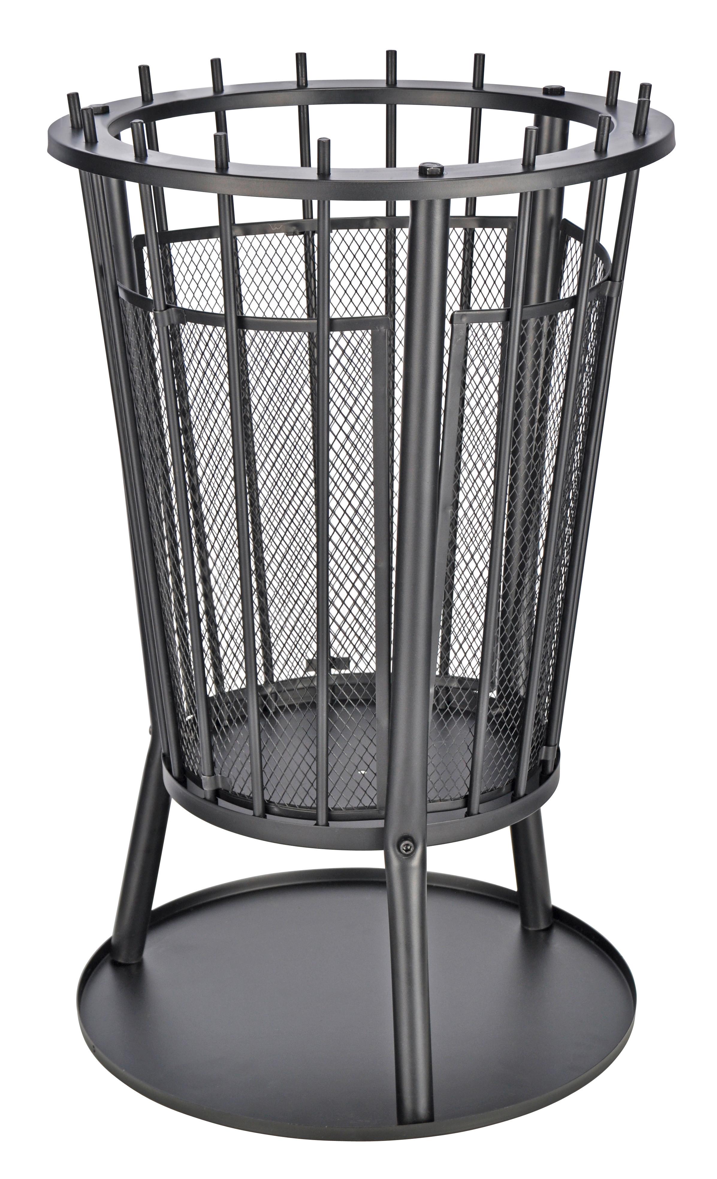Feuerkorb Dxh 40x61 Cm Mit Funkenschutz Schwarz - Schwarz, Basics, Metall (40/61cm)