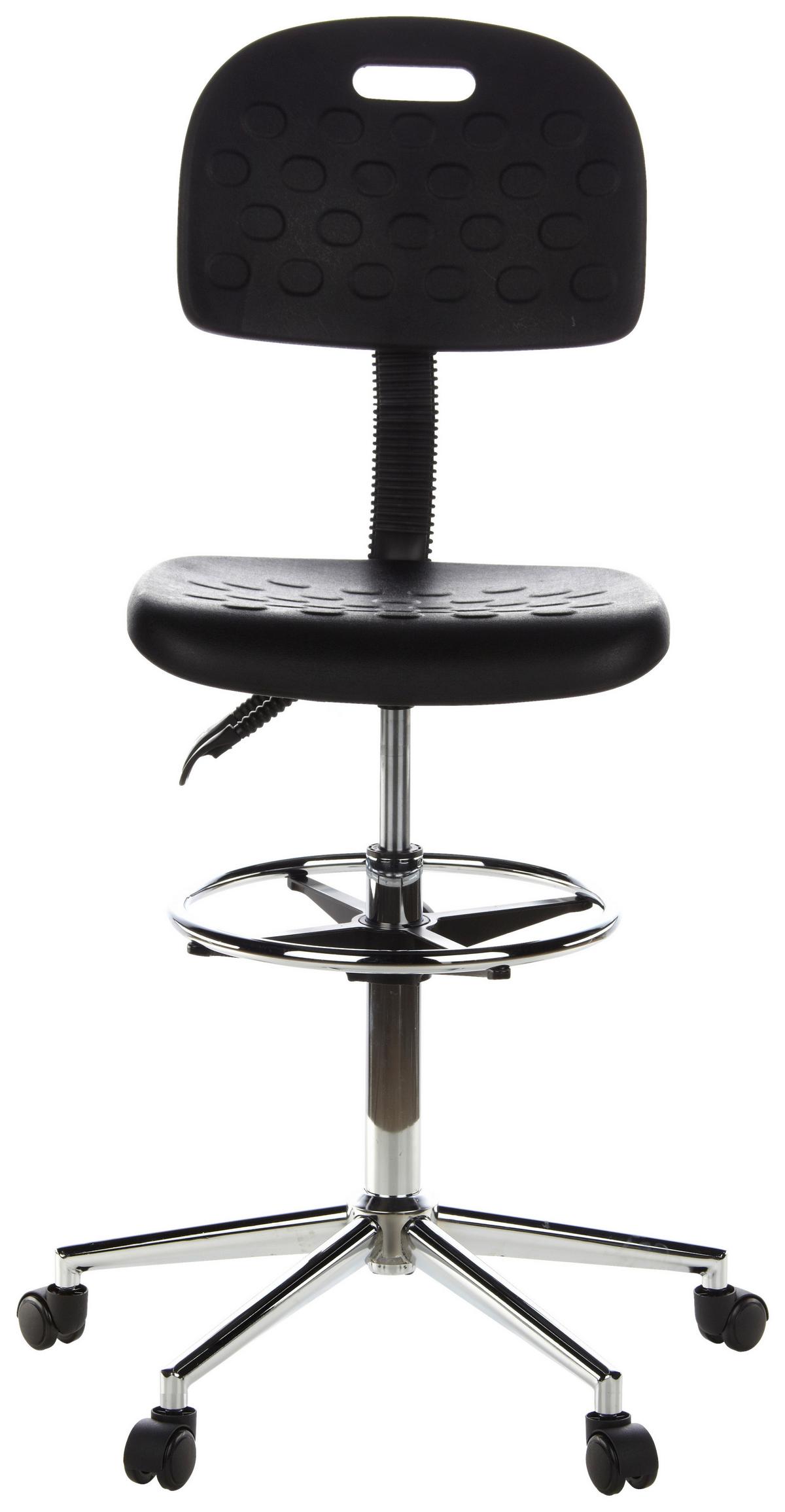 Bürohocker Top Work 23 Schwarz - Chromfarben/Schwarz, MODERN, Kunststoff/Metall (45/132/41cm) - MID.YOU