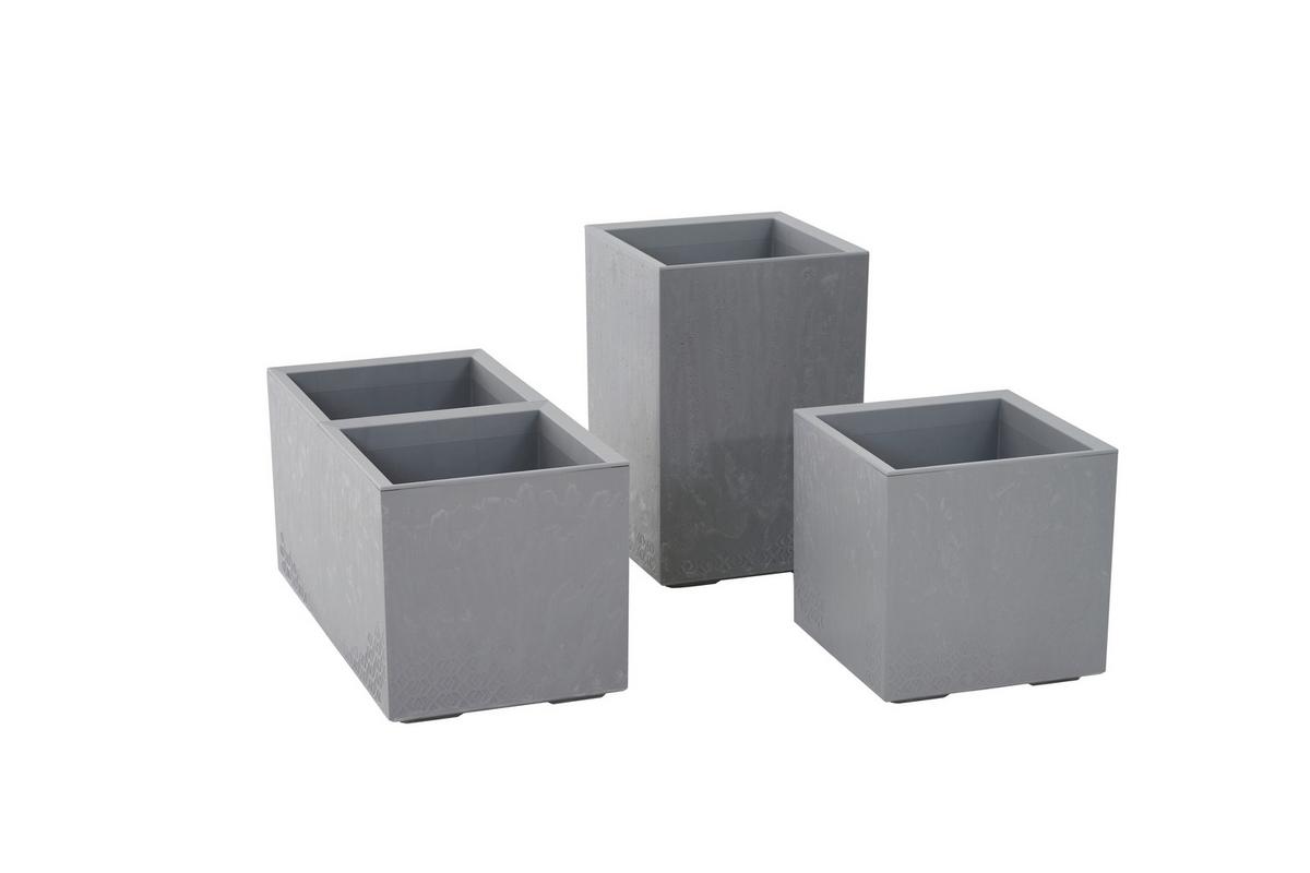 Blumenkasten Grau Betonoptik B: 40 cm - Grau, Basics, Kunststoff (40/40/40cm) - Siena Garden