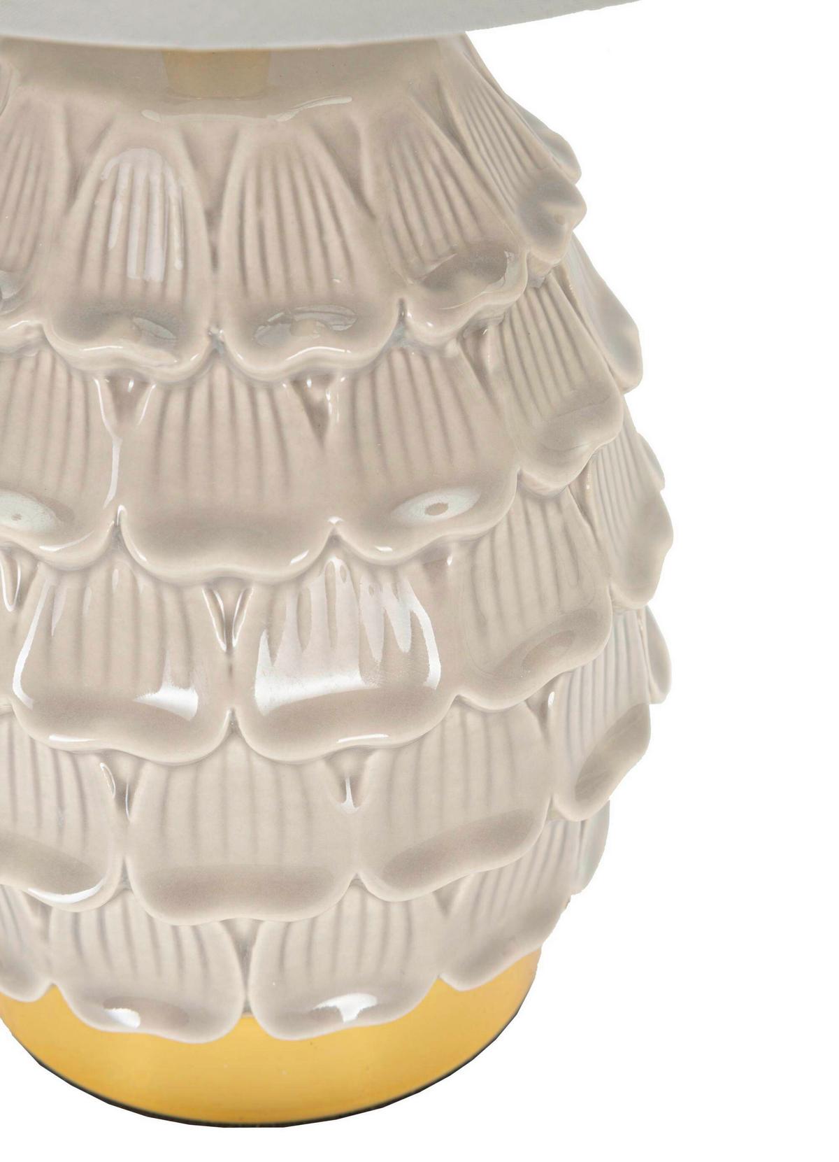 Tischleuchte Pigney Grey Creme B: 15 Cm - Creme, Basics, Keramik/Textil (15/30.5/15cm)