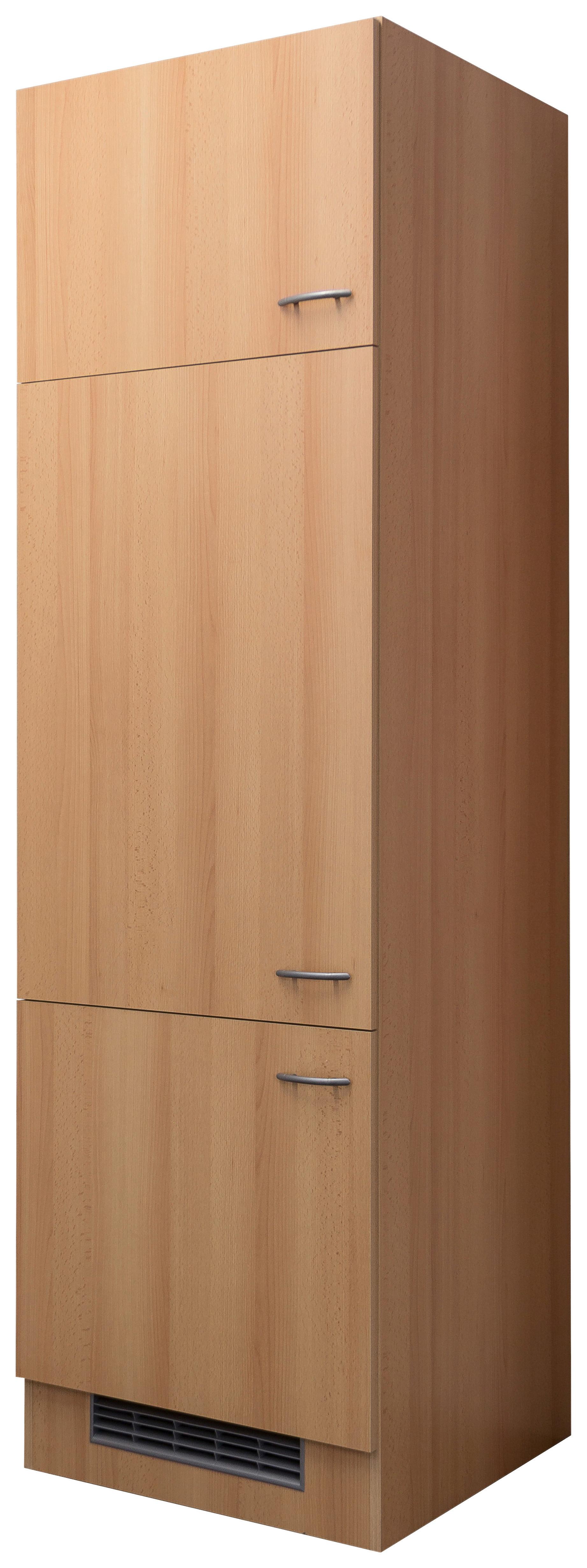 Kühlschrank-Umbauschrank Nano B: 60 cm Buche Dekor - Buchefarben, MODERN, Holzwerkstoff (60/200/57cm) - FlexWell