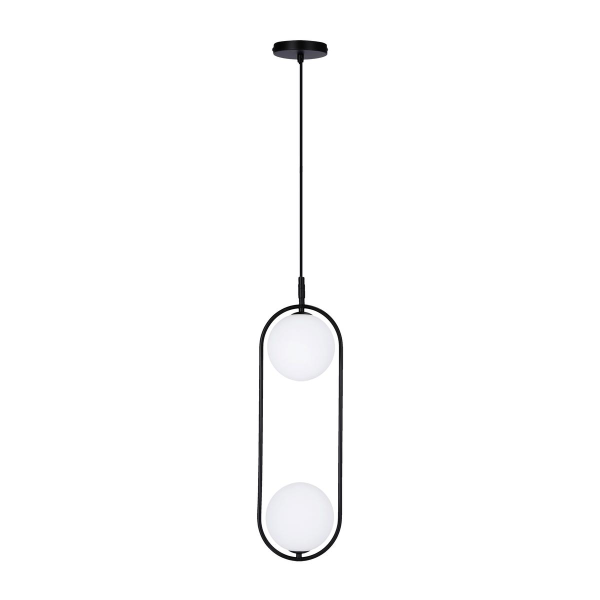 Hängeleuchte 32-10155 Cordel - Schwarz/Weiß, Design, Metall (18.5/15cm)