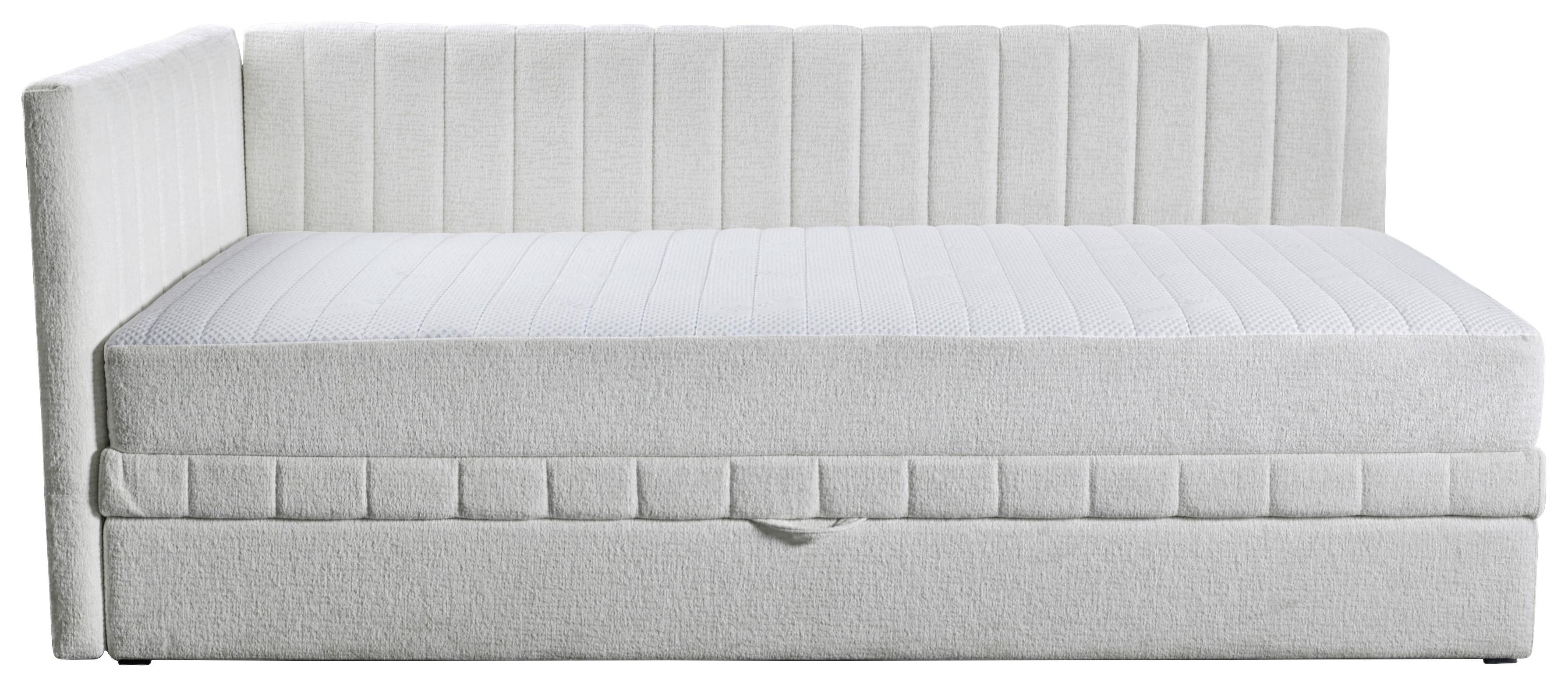 Schlafsofa Roma, Creme B: 212 Cm - Creme/Schwarz, Design, Holz/Holzwerkstoff (212/83/99cm) - MID.YOU