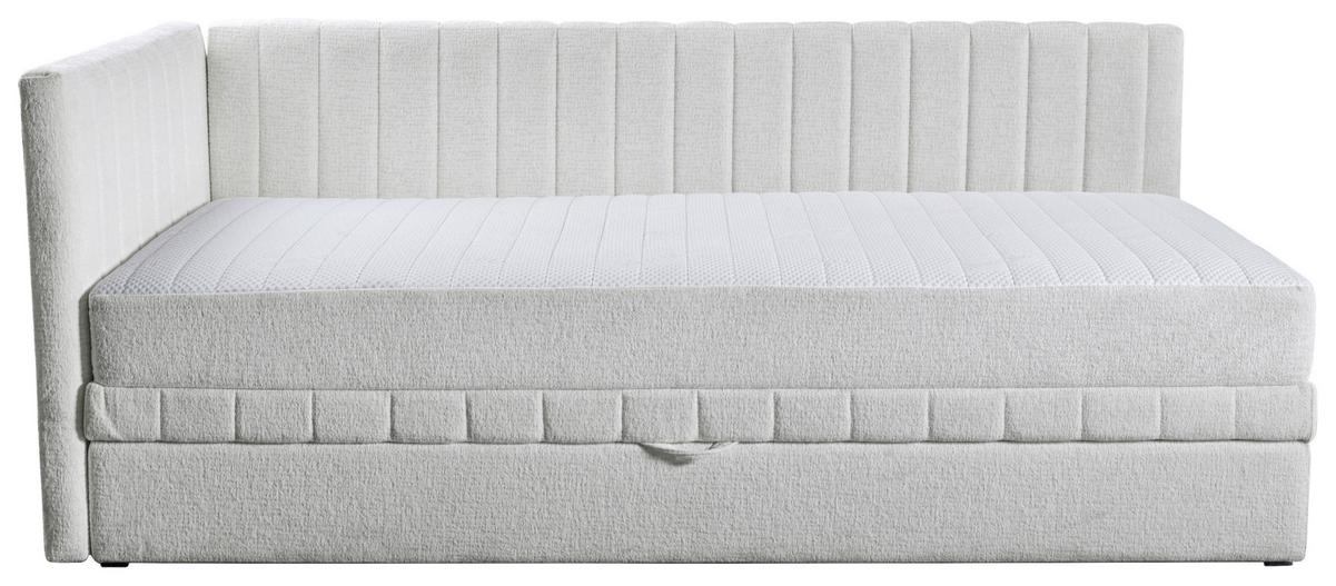 Schlafsofa Roma, Creme B: 212 Cm - Creme/Schwarz, Design, Holz/Holzwerkstoff (212/83/99cm) - MID.YOU