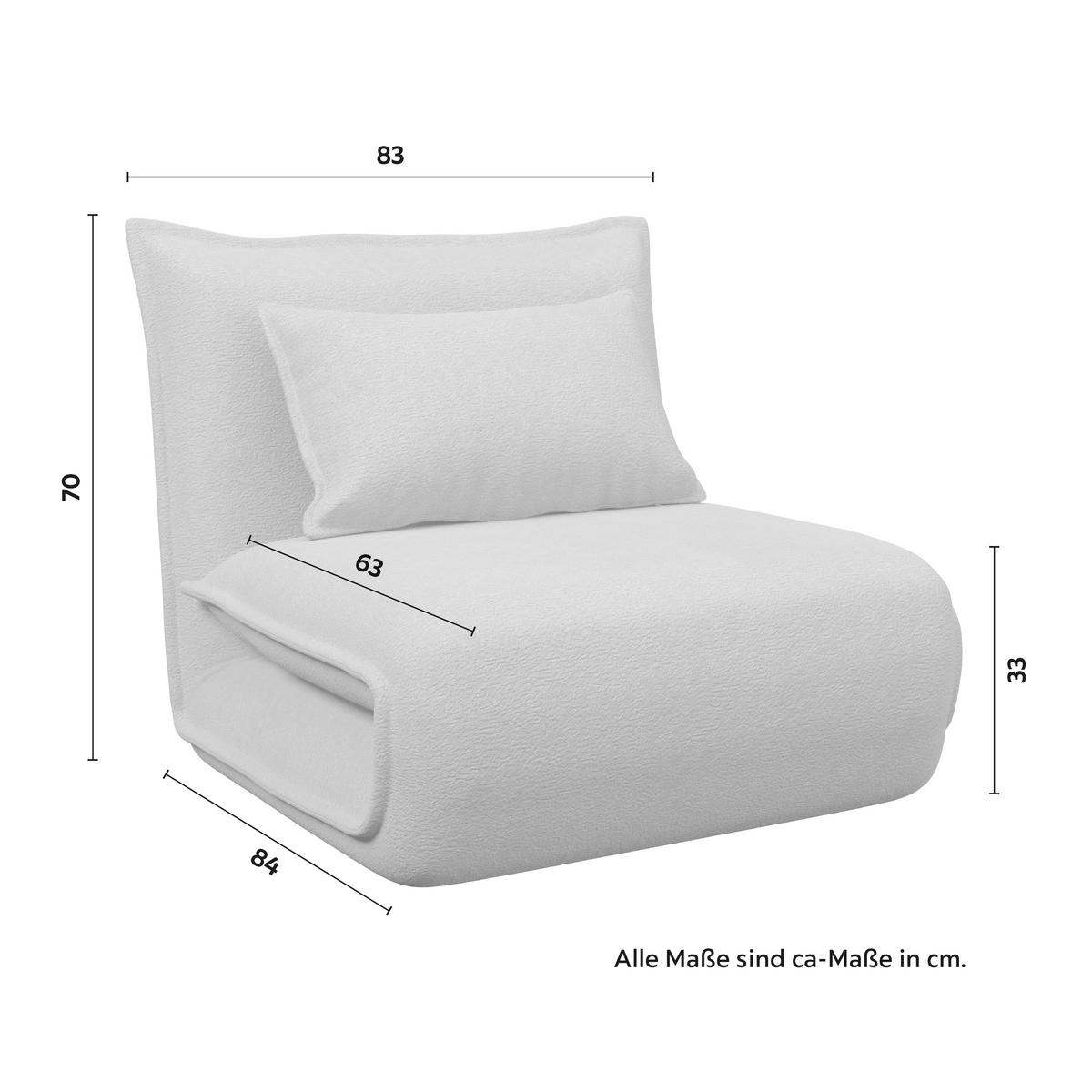 Rozkládací křeslo MACY, béžová, max. 120 kg - béžová, Moderní, kov/textil (83/70/84cm) - Bessagi Home